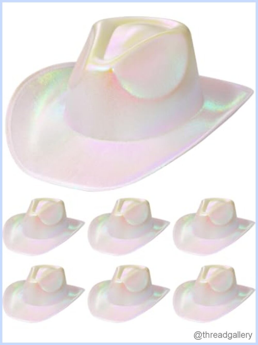 Holographic Glitter Cowboy Hat Set Non-Woven Party Costume Accessory